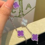 [Eternal Jewelry]CLOVER  5 MOTIFS  PURPLE VIOLET BRACELET SILVER - Image 2