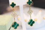 [Eternal Jewelry]CLOVER EARRINGS GOLD MALACHITE DIAMOND 3 MOTIF - Image 10