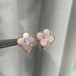 [Eternal Jewelry]CLOVER MEDIUM 1 MOTIFS  PINK MOP DIAMOND EARRINGS - Image 11