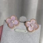 [Eternal Jewelry]CLOVER MEDIUM 1 MOTIFS  PINK MOP DIAMOND EARRINGS - Image 12