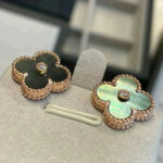 [Eternal Jewelry]CLOVER MEDIUM 1 MOTIFS GRAY MOP  DIAMOND EARRINGS - Image 3