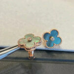[Eternal Jewelry]CLOVER MEDIUM 1 MOTIFS GRAY MOP  DIAMOND EARRINGS - Image 5