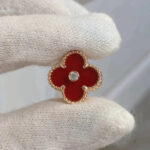 [Eternal Jewelry]CLOVER MEDIUM 1 MOTIFS CARNELIAN  DIAMOND earrings - Image 3
