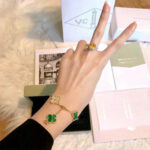 [Eternal Jewelry]CLOVER  5 MOTIF MALACHITE DIAMOND BRACELET - Image 10