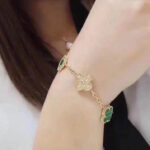 [Eternal Jewelry]CLOVER  5 MOTIF MALACHITE DIAMOND BRACELET - Image 11