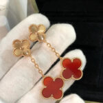 [Eternal Jewelry]CLOVER 2 MOTIF  LASER CARNELIAN EARRINGS - Image 3