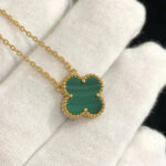 [Eternal Jewelry]CLOVER 15MM MALACHITE SINGLE FLOWER  NECKLACE - Image 4
