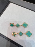 [Eternal Jewelry]CLOVER MALACHITE 3 MOTIFS GOLD - Image 7