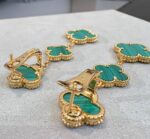 [Eternal Jewelry]CLOVER MALACHITE 3 MOTIFS GOLD - Image 9