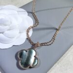 [Eternal Jewelry]CLOVER 25MM GOLD DARK MOP BIG CLOVER NECKLACE - Image 5
