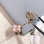 [Eternal Jewelry]CLOVER MEDIUM 1 MOTIFS  PINK MOP DIAMOND EARRINGS - Image 4
