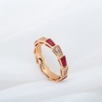 [Eternal Jewelry]SERPENTI RING PINK GOLD CARNELIAN DIAMOND 3MM - Image 2