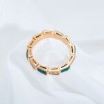 [Eternal Jewelry]SERPENTI RING PINK GOLD MALACHITE DIAMOND 3MM - Image 4