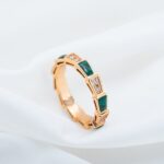 [Eternal Jewelry]SERPENTI RING PINK GOLD MALACHITE DIAMOND 3MM - Image 5