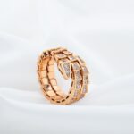 [Eternal Jewelry]SERPENTI RING PINK GOLD DIAMOND DOUBLE ROW - Image 4