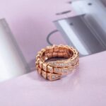 [Eternal Jewelry]SERPENTI RING PINK GOLD DIAMOND DOUBLE ROW - Image 8