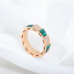 [Eternal Jewelry]SERPENTI RING PINK GOLD MALACHITE DIAMOND PAVED 4MM - Image 4