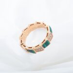 [Eternal Jewelry]SERPENTI RING PINK GOLD MALACHITE DIAMOND PAVED 4MM - Image 5