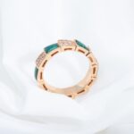 [Eternal Jewelry]SERPENTI RING PINK GOLD MALACHITE DIAMOND PAVED 4MM - Image 6