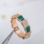 [Eternal Jewelry]SERPENTI RING PINK GOLD MALACHITE DIAMOND PAVED 4MM - Image 7