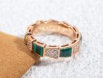 [Eternal Jewelry]SERPENTI RING PINK GOLD MALACHITE DIAMOND PAVED 4MM - Image 8