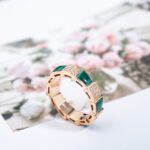 [Eternal Jewelry]SERPENTI RING PINK GOLD MALACHITE DIAMOND PAVED 4MM - Image 9