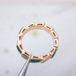 [Eternal Jewelry]SERPENTI RING PINK GOLD MALACHITE DIAMOND PAVED 4MM - Image 10