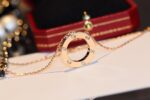 [Eternal Jewelry]LOVE NECKLACE 16MM 6 DIAMONDS PINK GOLD - Image 2