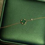 [Eternal Jewelry]SUN MALACHITE 1 DIAMOND PINK GOLD BRACELET - Image 3
