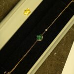 [Eternal Jewelry]SUN MALACHITE 1 DIAMOND PINK GOLD BRACELET - Image 4