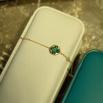 [Eternal Jewelry]SUN MALACHITE 1 DIAMOND PINK GOLD BRACELET - Image 5