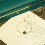 [Eternal Jewelry]SUN MALACHITE 1 DIAMOND PINK GOLD BRACELET - Image 6
