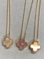 [Eternal Jewelry]CLOVER 15MM DIAMOND RHODONITE NECKLACE - Image 5