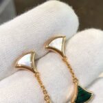 [Eternal Jewelry]DREAM EARRINGS 3 MOTIFS MALACHITE MOP PINK GOLD - Image 8