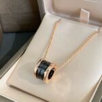 [Eternal Jewelry]ZERO 1 BLACK CERAMIC PINK GOLD NECKLACE - Image 3