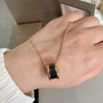 [Eternal Jewelry]ZERO 1 BLACK CERAMIC PINK GOLD NECKLACE - Image 4