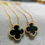 [Eternal Jewelry]CLOVER 15MM BLACK ONYX SINGLE FLOWER NECKLACE - Image 2