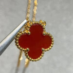 [Eternal Jewelry]CLOVER 15MM CARNELIAN SINGLE FLOWER NECKLACE - Image 6