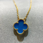 [Eternal Jewelry]CLOVER 15MM BLUE AGATE NECKLACE - Image 3