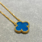 [Eternal Jewelry]CLOVER 15MM BLUE AGATE NECKLACE - Image 2