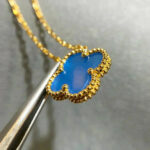 [Eternal Jewelry]CLOVER 15MM BLUE AGATE NECKLACE - Image 7