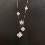 [Eternal Jewelry]CLOVER 5 MOTIFS SILVER DIAMONDS NECKLACE - Image 4