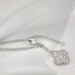 [Eternal Jewelry]CLOVER 5 MOTIFS SILVER DIAMONDS NECKLACE - Image 6