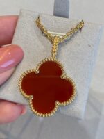 [Eternal Jewelry]CLOVER 25MM NECKLACE GOLD CARNELIAN - Image 3