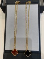 [Eternal Jewelry]CLOVER 25MM NECKLACE GOLD CARNELIAN - Image 4