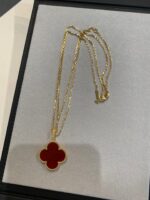 [Eternal Jewelry]CLOVER 25MM NECKLACE GOLD CARNELIAN - Image 5