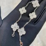 [Eternal Jewelry]CLOVER 5 MOTIFS  DIAMOND BRACELET SILVER - Image 6