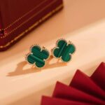 [Eternal Jewelry]CLOVER MEDIUM 1 MOTIFS MALACHITE  EARRINGS - Image 4