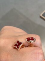 [Eternal Jewelry]STAR AND SUN PINK GOLD CARNELIAN STUD EARRINGS - Image 2