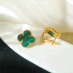 [Eternal Jewelry]CLOVER MEDIUM 1 MOTIFS MALACHITE  EARRINGS - Image 10